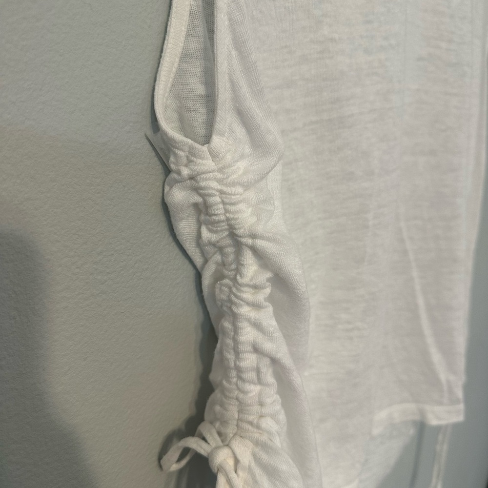 Frame Denim White Linen-Blend Crewneck Tank - Picture 4 of 5